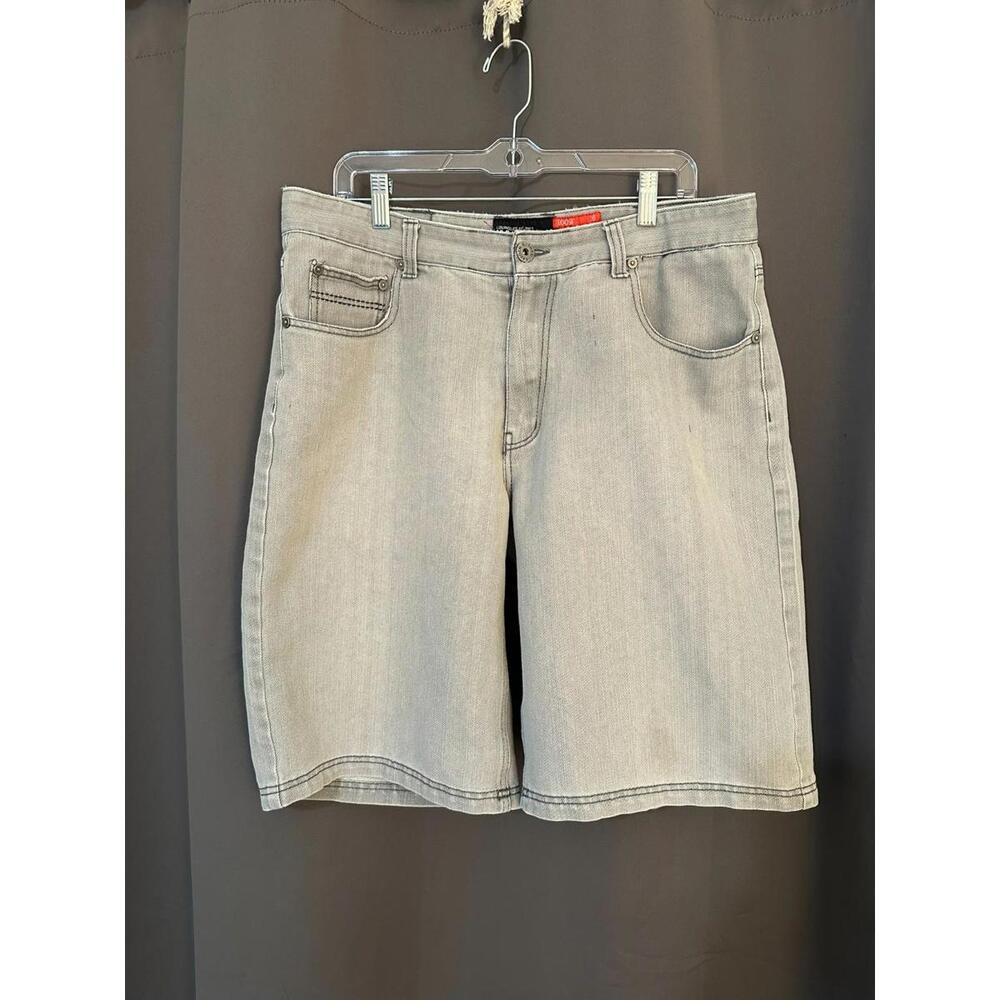 Kayden K Los Angeles Mens Loose Fit Denim Shorts Size 36 Gray Streetwea